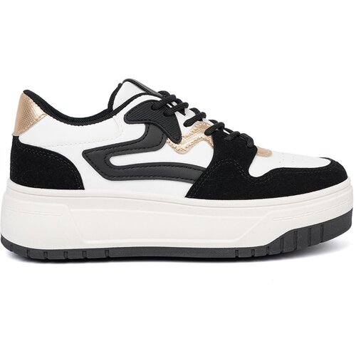 Shelvt Black and white sneakers with gold details Slike