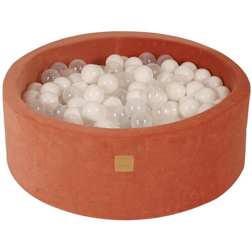 MeowBaby Bazen z žogicami, 90x30 cm z 200 žogicami, žamet, marsala rdeča: prozorna/bela, (21295054) Cene