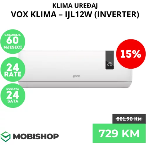 Energetska klasa A++/A+ VOX KLIMA – IJL12W (INVERTER)