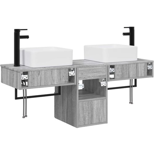  Set namje&amp;scaron;taja za kupaonicu 3 kom. Siva Sonoma 50 x 41 x 56 cm Slike