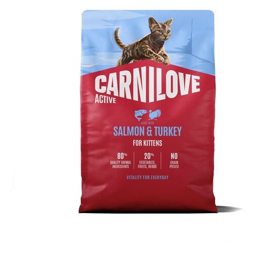 Carnilove Cat Active Kitten, briketi - losos in puran 2 kg Cene