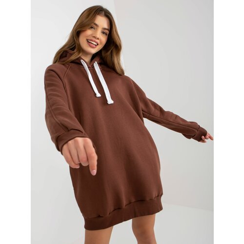 Fashion Hunters Women's Long Sweatshirt - Brown Slike
