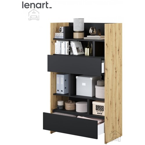Bed Concept Regal BC-27 - artisan hrast/črn Slike