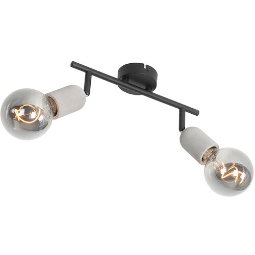 QAZQA Industrijska črna črna z betonom 2-light - Pedra Cene