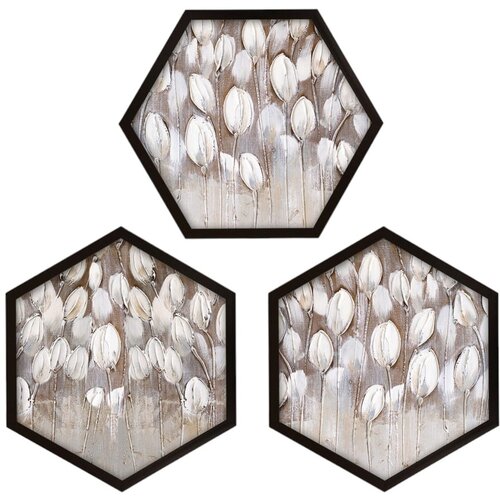 Wallity Slike v kompletu 3 ks 35x35 cm Pentagons – Wallity Cene