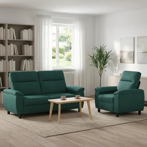  Set sofe 2 pcs Tamnozelena Tkanina - Tamnozelena Jednostruka + Dvostruka (140 cm) Cijene