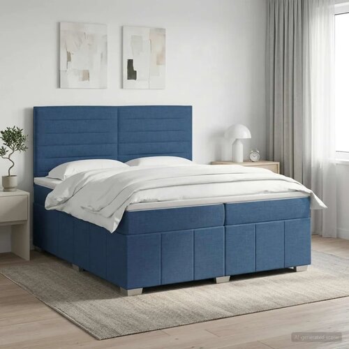  Boxspring krevet s madracem Plava 200 x 200 cm Tkanina - Plava 200 x 200 cm Dizajn linija Cene