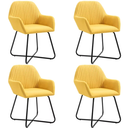  blagovaonske stolice od tkanine 4 kom žute
