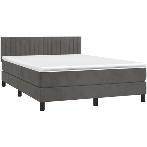  box spring s madracem LED tamnosivi 140x190 cm bar&amp;scaron;un Slike