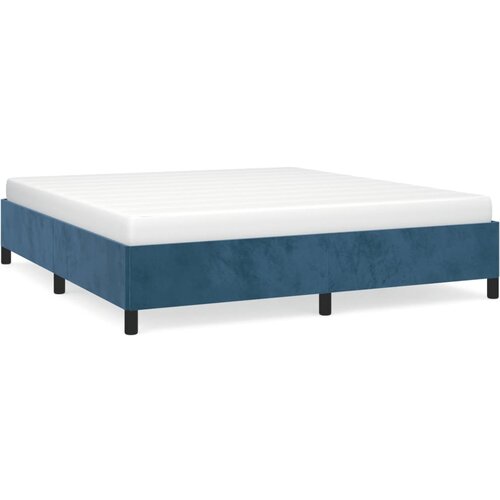 VidaXL Posteljni okvir temno moder 160x200 cm žamet, (20794976) Slike