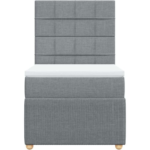 VidaXL Krevet s oprugama i madracem svjetlosivi 100x200 cm od tkanine Slike