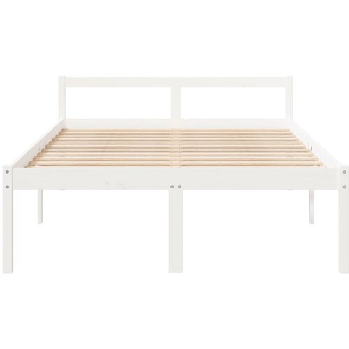  Krevet za starije osobe bijeli 140 x 200 cm od masivne borovine Slike