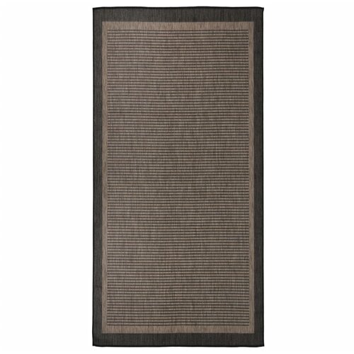 vidaXL Zunanja preproga ploščato tkanje 100x200 cm temno rjava Cene