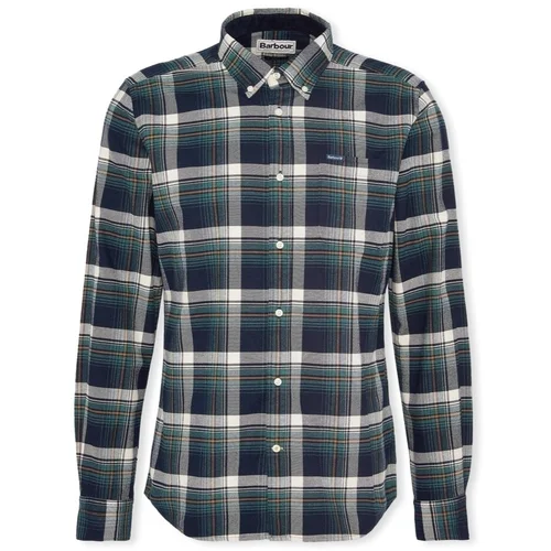 Barbour Srajce z dolgimi rokavi Sheldton Tailored Shirt - Dark Navy Večbarvna