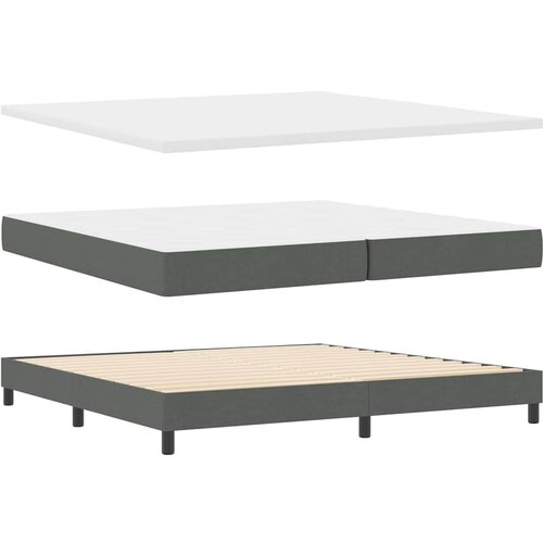  s opruga kutije Tamno siva 200 x 200 cm tkanina Slike