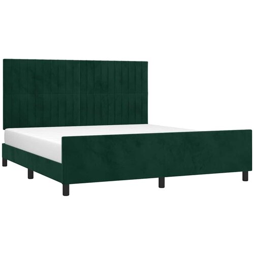  Okvir za krevet s uzglavljem tamnozeleni 180x200 cm bar&amp;scaron;unasti Slike