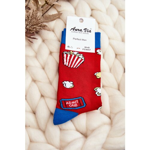 Kesi Men's Popcorn Pattern Socks Red Cene