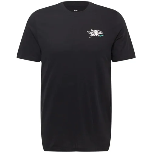 Nike Funkcionalna majica turkizna / črna / bela Nike Funkcionalna majica turkizna / črna / bela