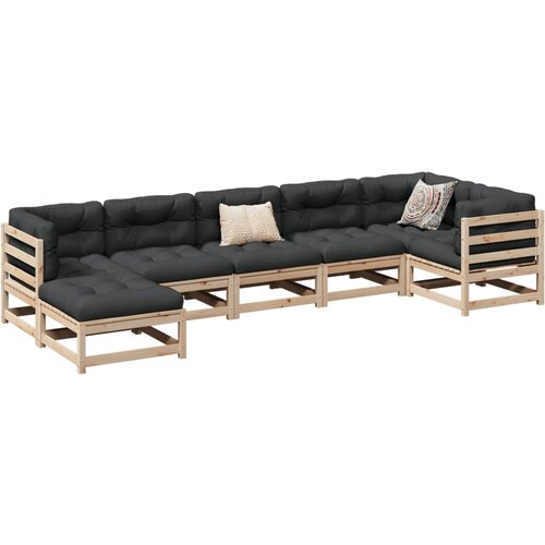 vidaXL 7-dijelni set vrtnih sofa s jastucima od masivne borovine Cene