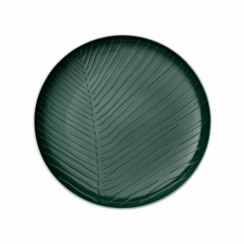 Villeroy & Boch Bijelo-zelena porculanska ploča list, ⌀ 24 cm