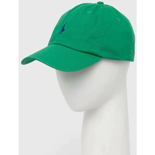 Polo Ralph Lauren Bombažna bejzbolska kapa zelena barva