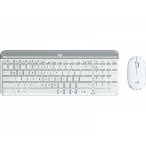 Logitech MK470 Wireless Desktop US bela tastatura + miš Cene