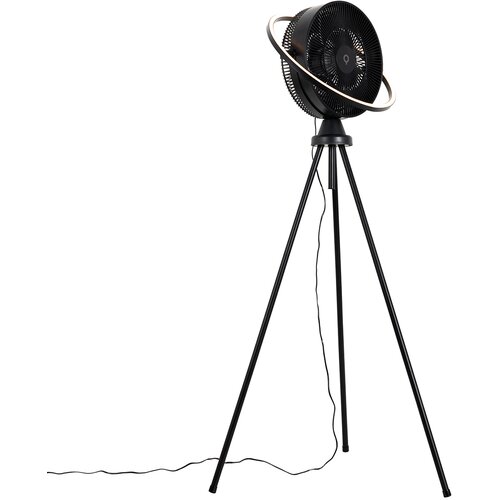 QAZQA Stojalo za talni ventilator, črno, vključno s 3-stopenjskim LED nastavljivim zatemnitvijo - Marleen Cene