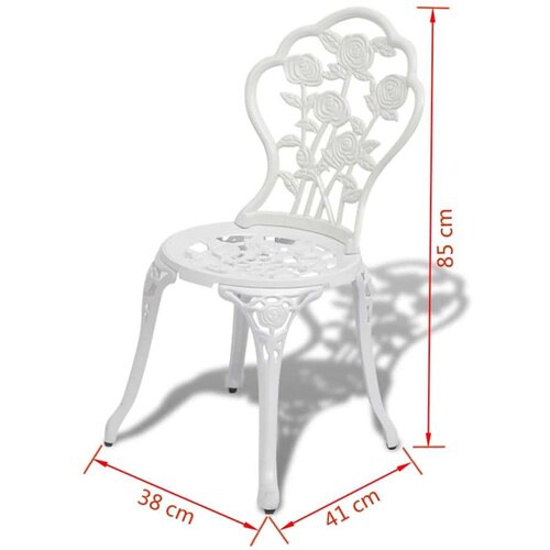Bistro 3-dijelni bistro set od lijevanog aluminija bijeli Slike