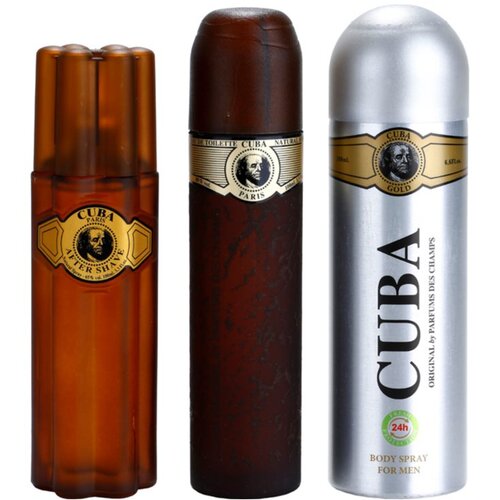 Cuba Gold darilni set toalenta voda 100 ml + vodica po britju 100 ml + deodorant 200 ml za moške Cene