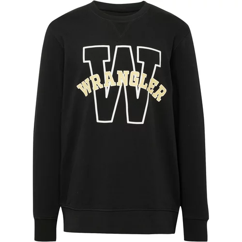 Wrangler Sweater majica pijesak / crna / bijela