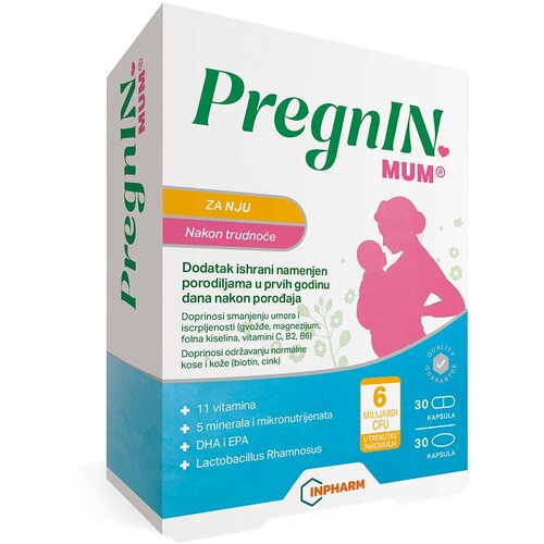 Inpharm Diet PregnIN mum, nakon trudnoće, 30+ 30 kapsula Cene