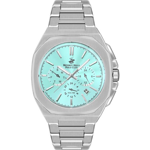Beverly Hills Polo Club Muški ručni sat, Kvarcni mehanizam, 43mm, Plavo kućište, Srebrne boje, BP3210X.300 Cene
