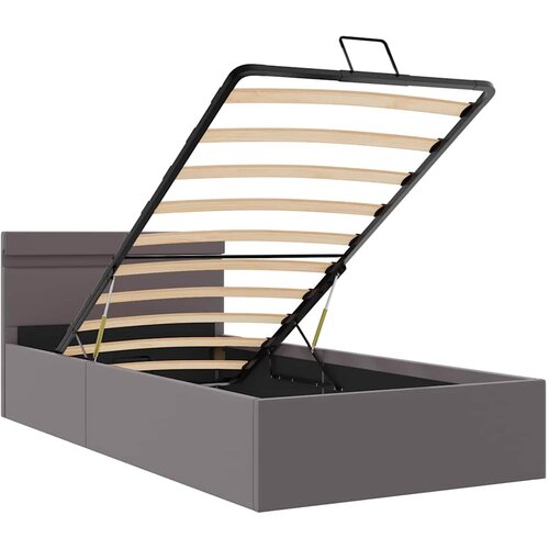  Hidraulični okvir za krevet od umjetne kože LED sivi 90x200 cm Slike