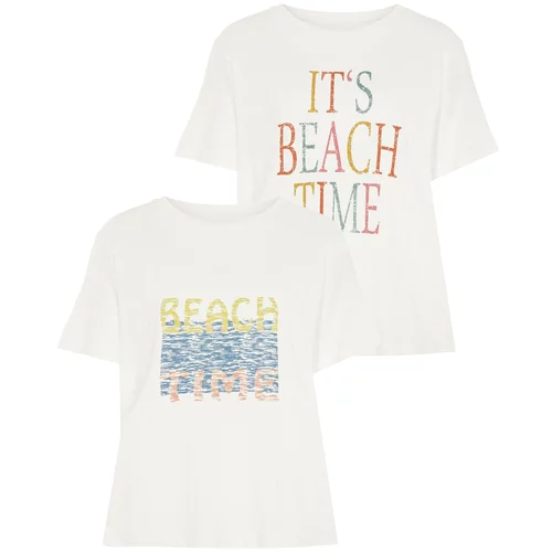 BEACH TIME Majica mešane barve / bela