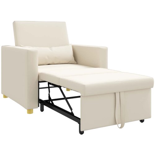 SOFA na razvlačenje Singl Krem bijelo 90 x 165 x 87 cm tkanina Slike