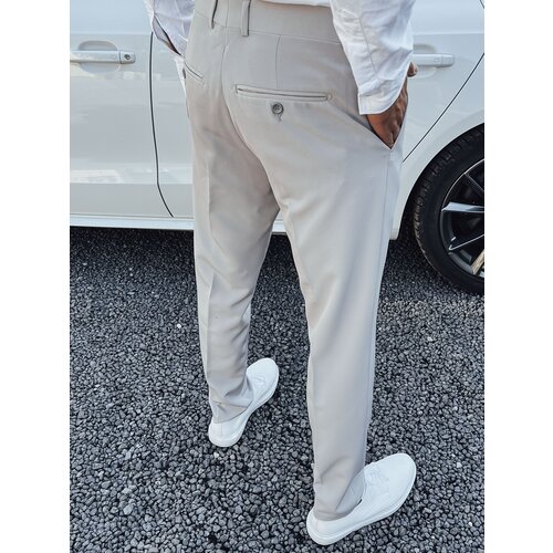 DStreet Men's elegant trousers light grey Cene