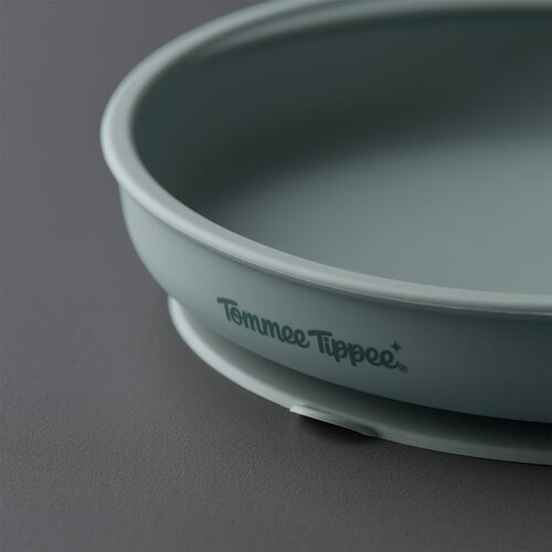 Tommee Tippee EasiStick&amp;trade; Silicone Weaning Plate tanjur s vakuumskim držačem 4m+ Green 1 kom Slike