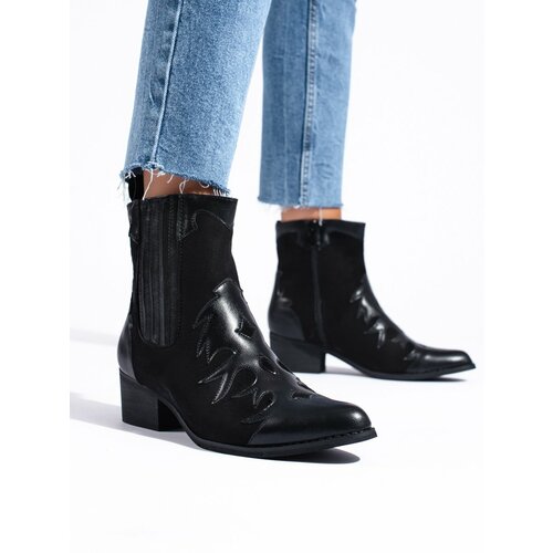 SHELOVET Women's black cowboy boots above the ankle Slike