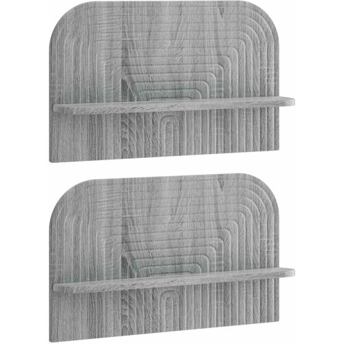  Zidna polica 2 kom. Siva Sonoma 60 x 13,5 x 37,5 cm Slike