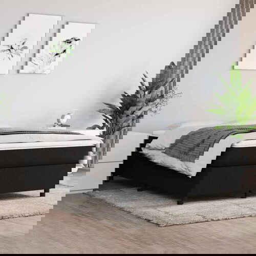 VidaXL Box spring posteljni okvir črn 140x190 cm blago Slike