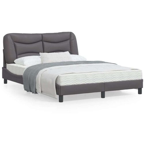  Okvir kreveta s LED svjetlima sivi 140 x 190 cm od umjetne kože Cene