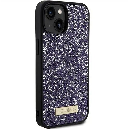  Originalna torbica GUESS Hardcase GUHCP15SPFGSBSP za iPhone 15 (kovinski logotip z okrasnimi kamni / svetlo roza) Slike