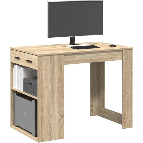 Furnova Pisalna miza s predalom in polico sonoma hrast 102x62x77,5 cm, (21925249) Cene