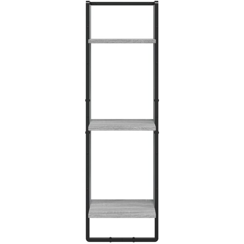  Zidna polica s 3 razine sivog hrasta sonome 30x25x100 cm drvena Slike