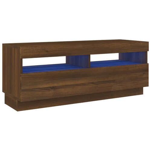 Maison Chic TV omarica - TV stojalo - Televizijska omarica z LED lučkami rjavi hrast 100x35x40 cm, (21702377) Cene