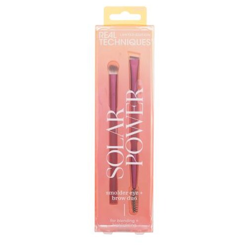 Real Techniques Solar Power Smolder Eye + Brow Duo Set obojestranski čopič za obrvi Wide Angled Brow Liner 101 & Brow Spoolie 106 1 kos + čopič za senčila za oči Instapop Crease 102 1 kos Cene