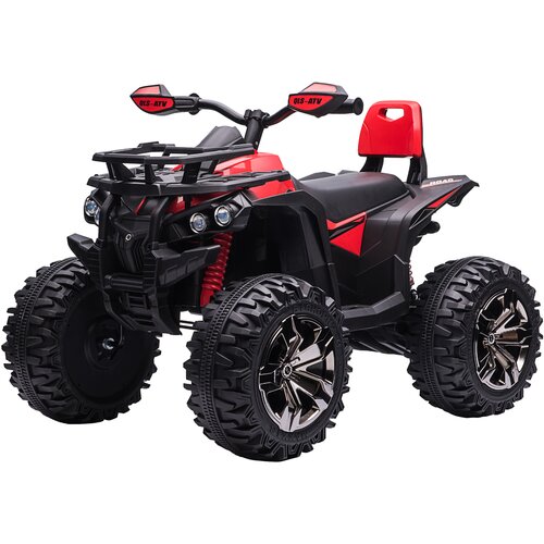 HOMCOM Otroški električni štirikolesnik 12V z delujočimi lučmi in nožnim pedalom, polnilna baterija, starost 3-5 let, 100x65x73cm, rdeča barva, (20744850) Cene
