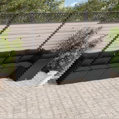 vidaXL 6-dijelni set vrtnih sofa s jastucima crni od poliratana Cijene