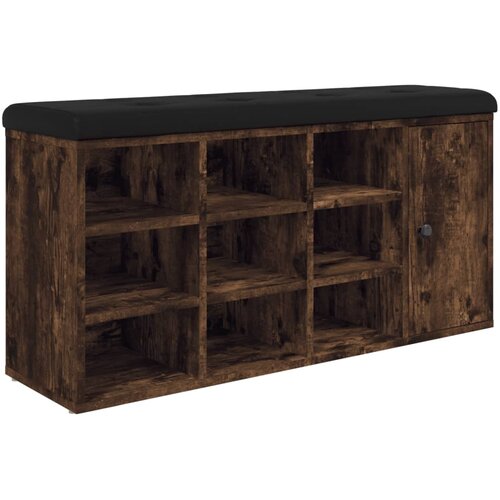  Klupa za cipele boja dimljenog hrasta 102 x 32 x 50 cm drvena Slike