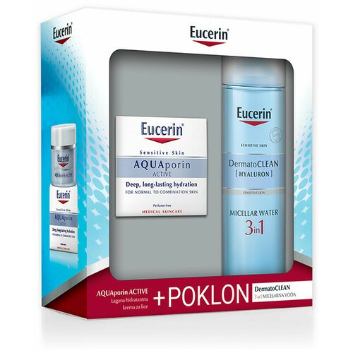 Eucerin aquaporin light krem 50 ml + dermatoclean [hyaluron] micelarna voda 3u1 200 ml Cene
